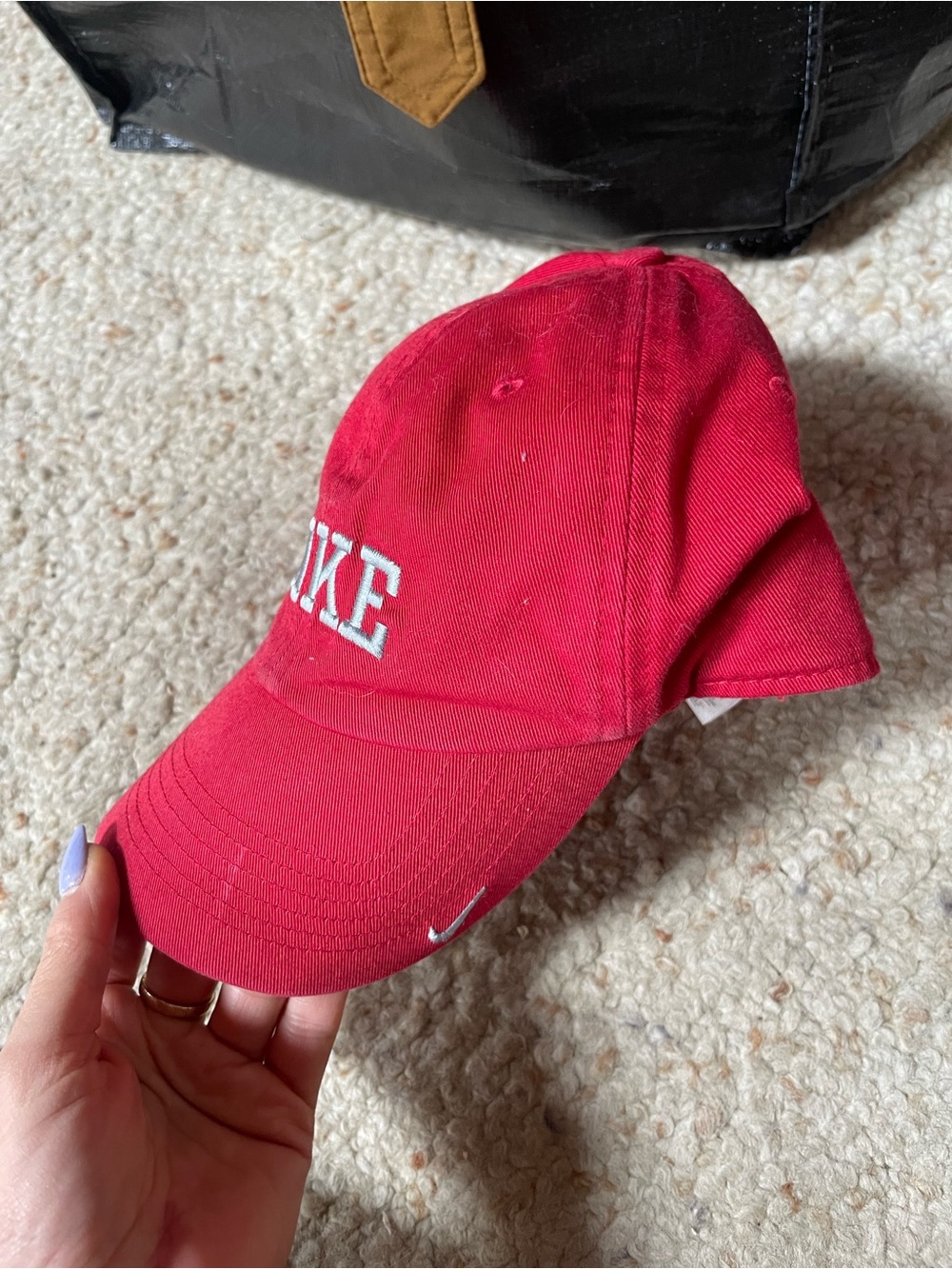 Nike Red Adjustable Baseball Cap with White Embroidery - Picture 2 of 10